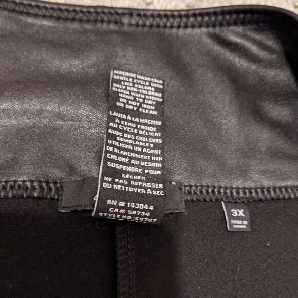 Nwt 7 For all mankind faux leather black pants leggins siz 3X @Z - Picture 6 of 10